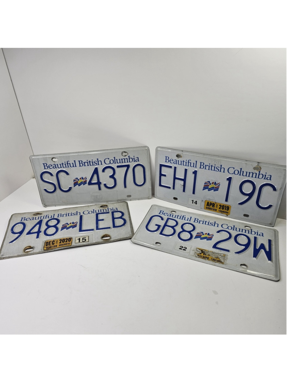 Lot of 4 British Columbia License Plates BC Canada Beautiful B.C. Used Mixed...